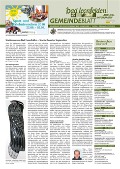 Gemeindeblatt 2016, Ausgabe 15